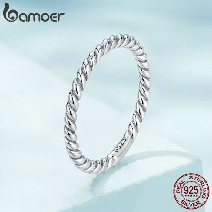 925 Sterling Silver Braided Texture Twisted Eternity Band