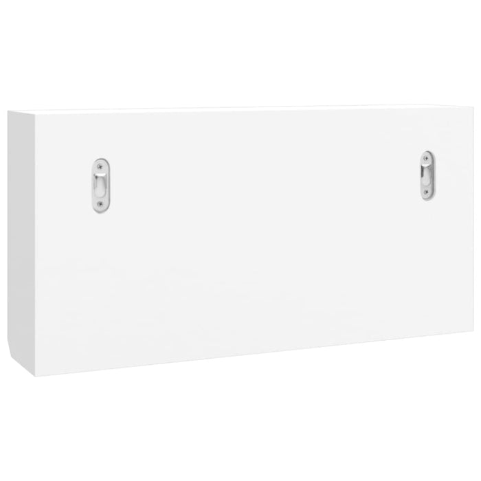 Key Cabinet White 40x8.5x20 Cm Engineered Wood&steel Tpblto