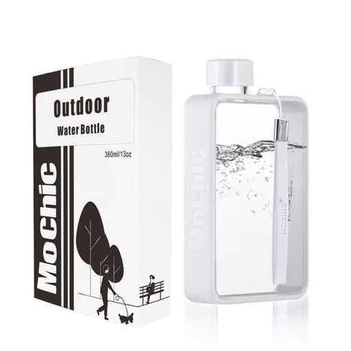 A5 Flat Water Bottle Portable Travel Mug Bpa Free (white)