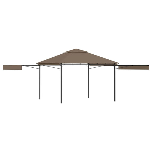 Gazebo With Double Extending Roofs 3x3x2.75 m Taupe Toxxln