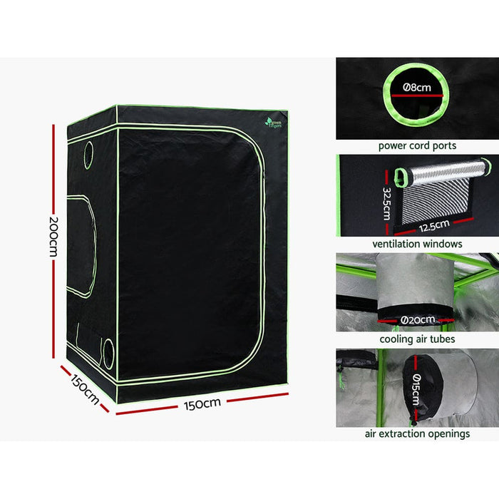 Grow Tent 4500w Led Light Hydroponic Kits System 1.5x1.5x2m