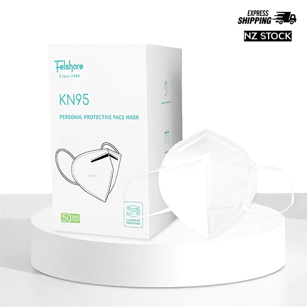 Kn95 Filtering 5 Layers Face Mask 50 Pack White Nz Stock