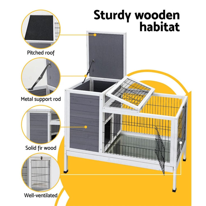 I.pet Rabbit Hutch Chicken Coop Wooden Ferret Cage Habitat