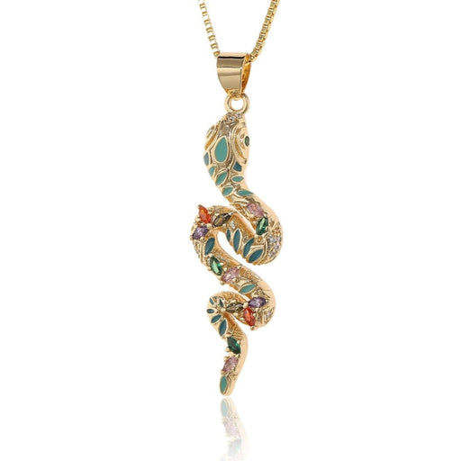 Snake Necklace Pendant Bohemia Style Rainbow Zircon ’s
