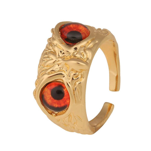 Vintage Owl Hawkeye Ring Gold Colour Finger
