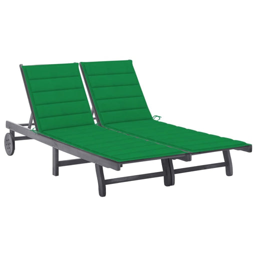 2 - person Garden Sun Lounger With Cushion Grey Solid