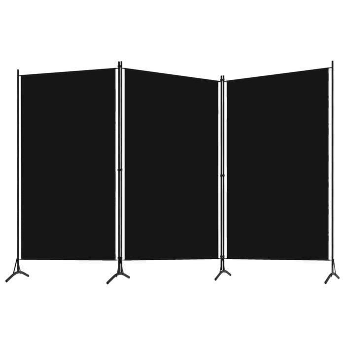 3 Panel Room Divider Black Gl19