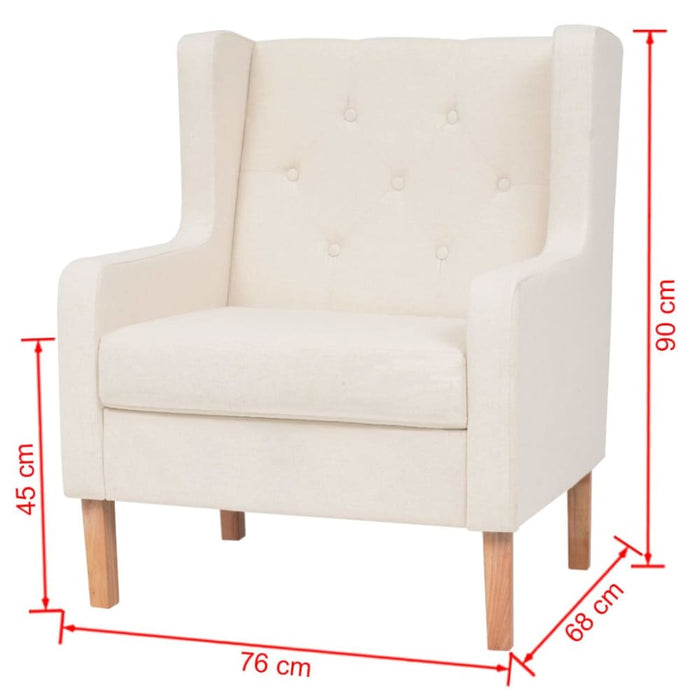 Armchair Cream White Fabric Gl85859
