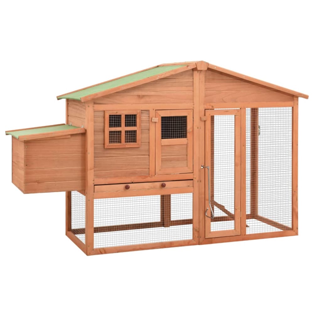 Chicken Coop With Nest Box Solid Fir Wood Oibnla
