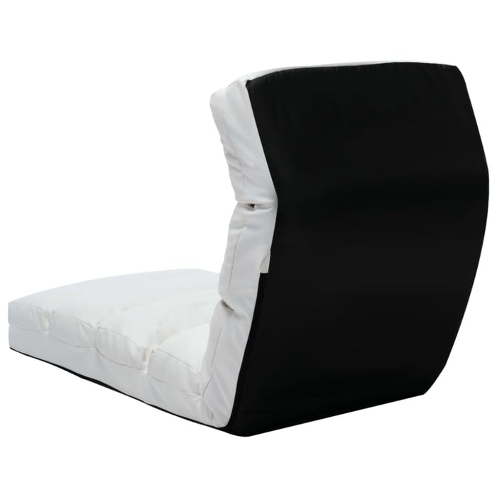 Folding Floor Chair White Faux Leather Txpxal