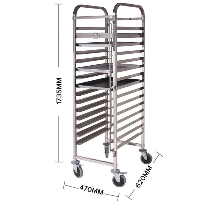 Gastronorm Trolley 15 Tier Stainless Steel With Aluminum