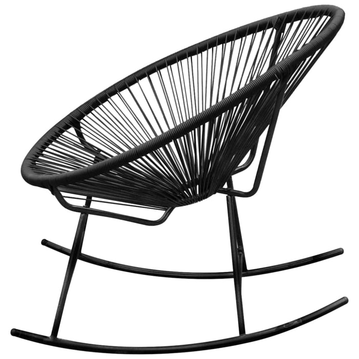 Outdoor Rocking Chair Black Poly Rattan Gl167