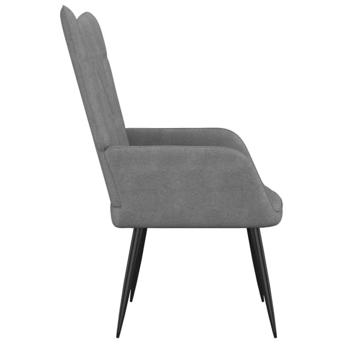 Relaxing Chair With a Stool Dark Grey Fabric Txippi