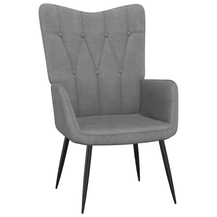 Relaxing Chair With a Stool Dark Grey Fabric Txippi