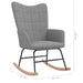 Rocking Chair With a Stool Light Grey Fabric Txnbon