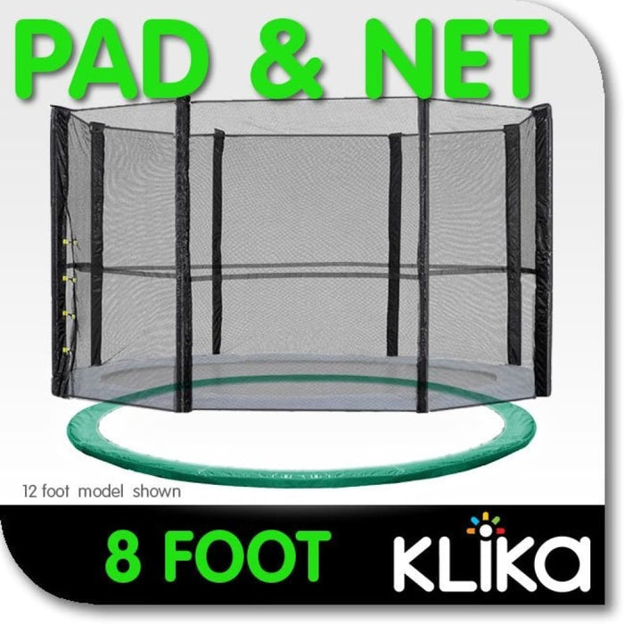08ft Trampoline Replacement Safety Pad and Net Round 6
