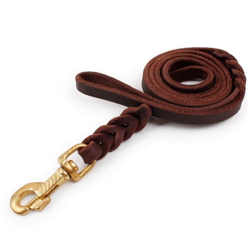 1.8m 2.8m Braided Real Leather Dog Leash