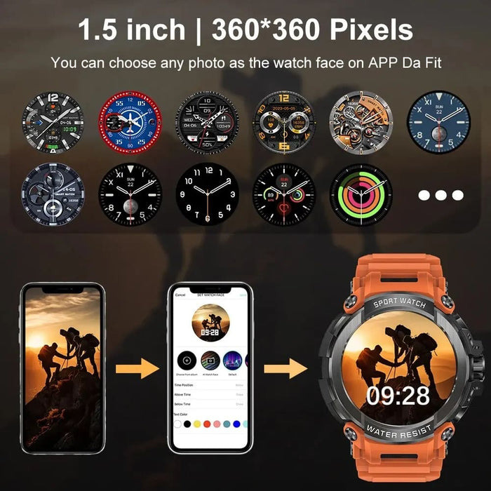 1.5 Tooth Call Gps Smart Watch For Men