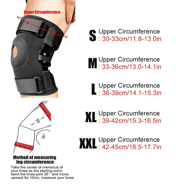 1 Pair Adjustable Open Patella Hinged Knee Brace