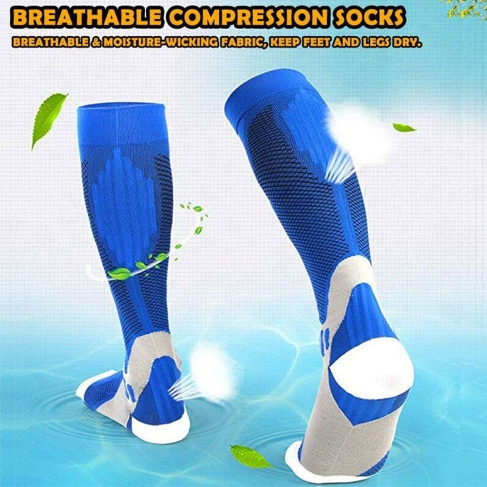 1 Pair Breathable Nylon Compression Long Socks for Running