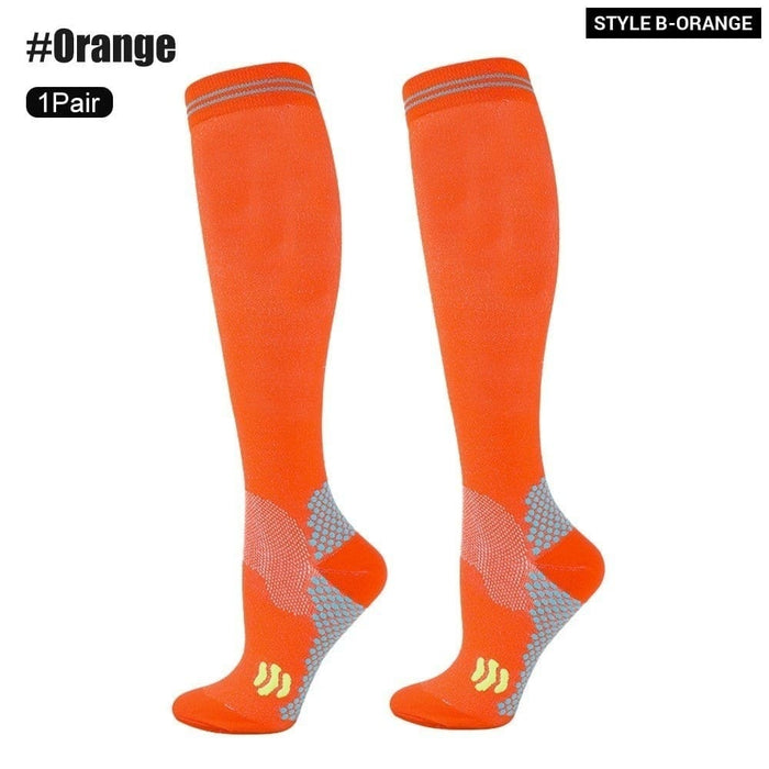 1 Pair Breathable Nylon Compression Long Socks for Running