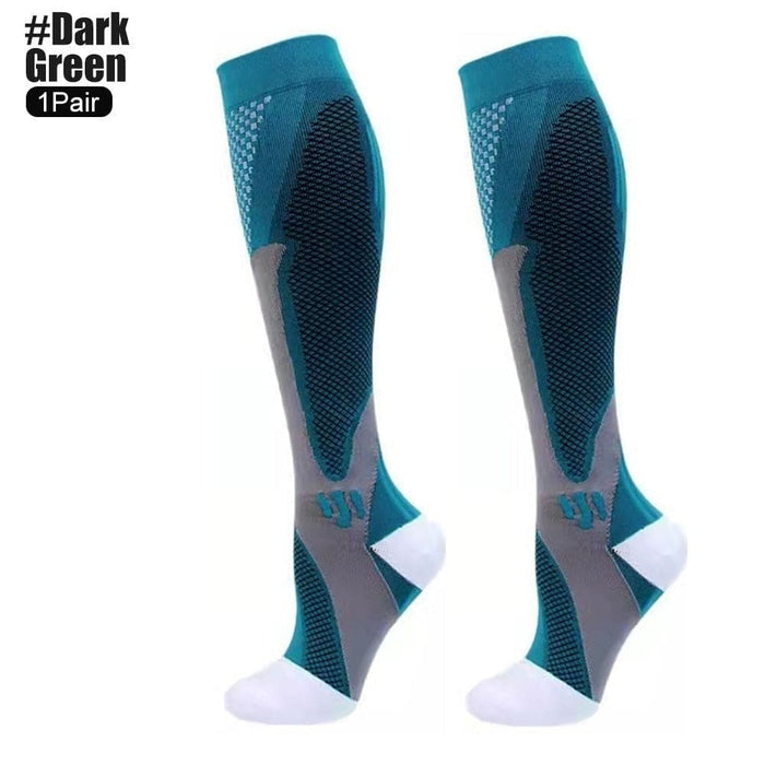 1 Pair Breathable Nylon Compression Long Socks For Running