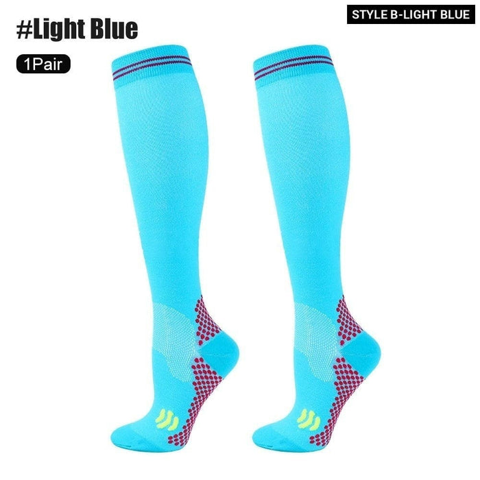 1 Pair Breathable Nylon Compression Long Socks for Running