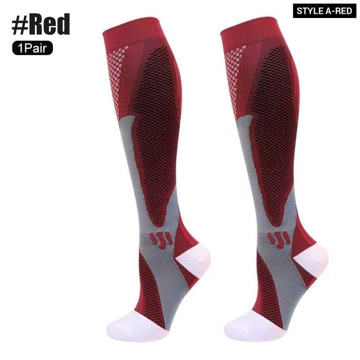 1 Pair Breathable Nylon Compression Long Socks for Running