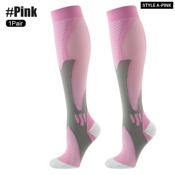 1 Pair Breathable Nylon Compression Long Socks for Running