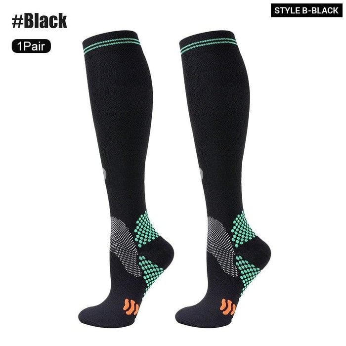 1 Pair Breathable Nylon Compression Long Socks for Running