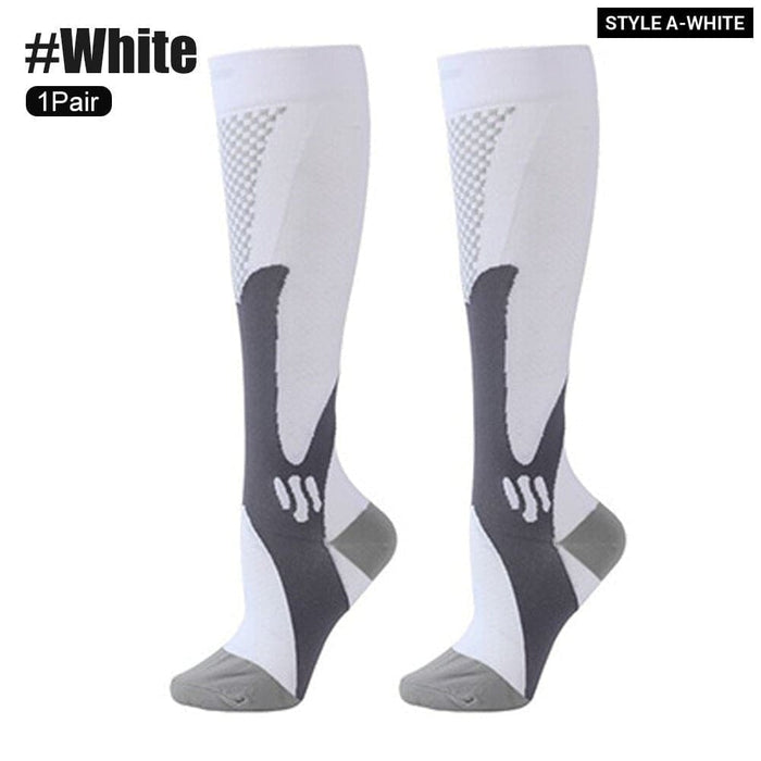 1 Pair Breathable Nylon Compression Long Socks for Running