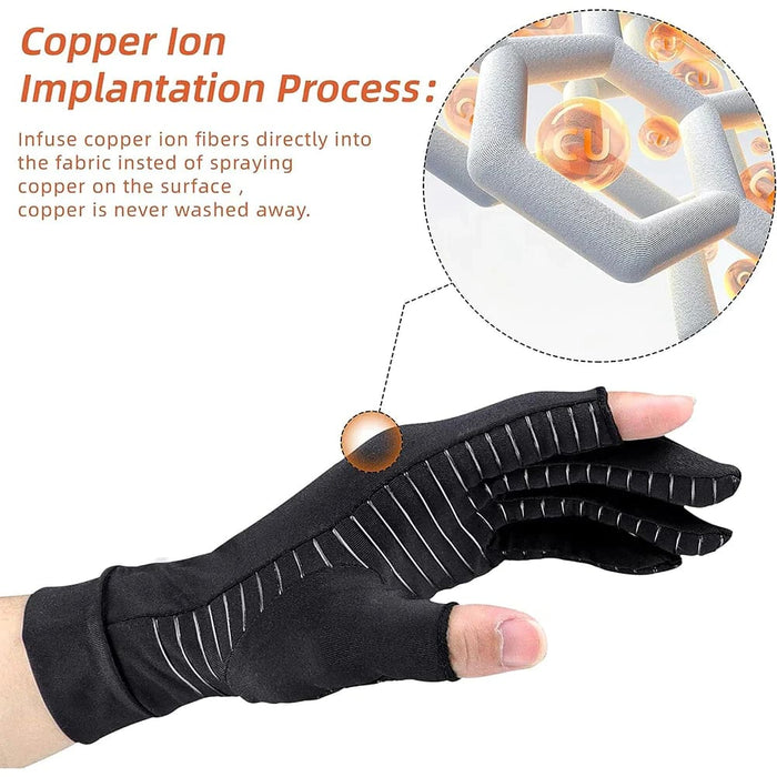 1 Pair Copper Arthritis Gloves for Hand Pain Relief