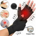 1 Pair Copper Compression Fingerless Gloves For Relieving