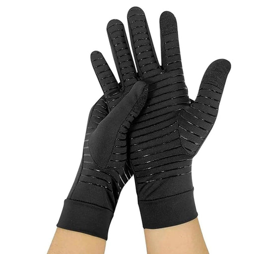 1 Pair Copper Compression Fingerless Gloves for Relieving
