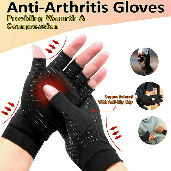1 Pair Copper Compression Gloves for Men Women Arthritis