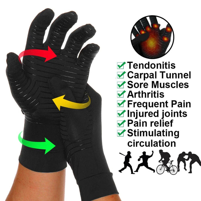 1 Pair Elastic Copper Compression Wrist Guard Gloves For Men