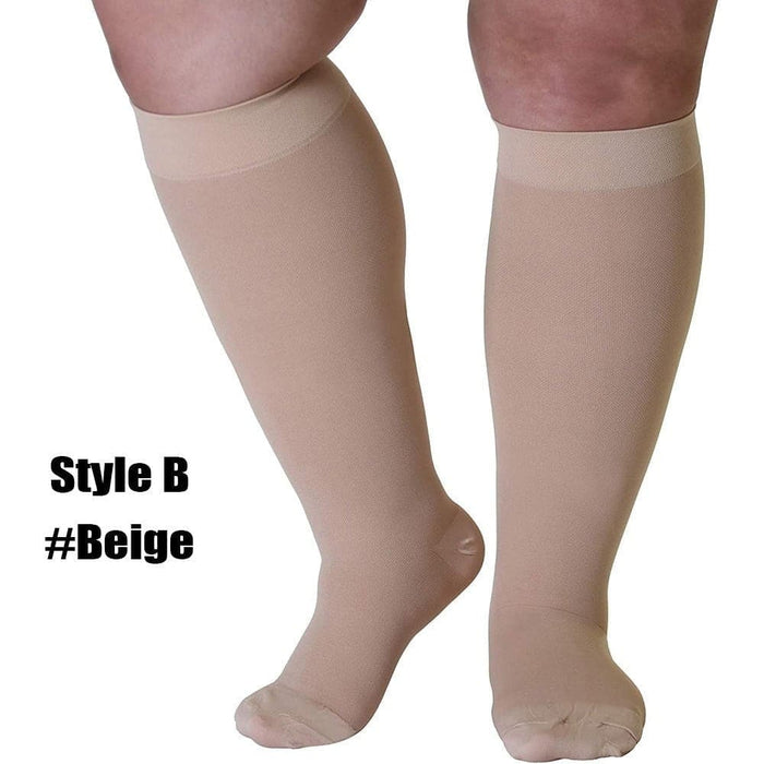 1 Pair Elastic High Stockings Calf Sleeves For Travel Work