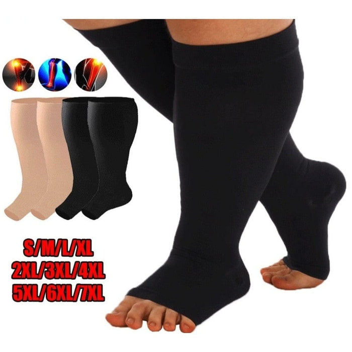 1 Pair Elastic High Stockings Calf Sleeves For Travel Work
