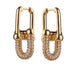 1 Pair Gold Colour Drop Earrings Dainty Pave Cubic Zirconia