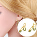 1 Pair Gold Colour Safety Pin Stud Earrings With White
