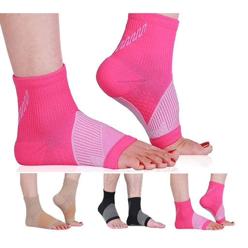 1 Pair Open Toe Ankle Compression Socks Support Injury