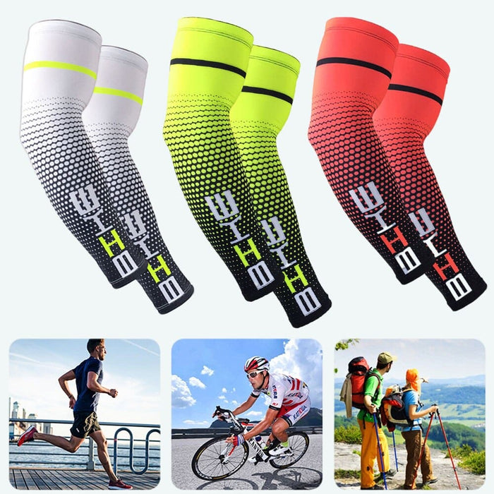 1 Pair Uv Sun Protection Cooling Arm Sleeves for Running