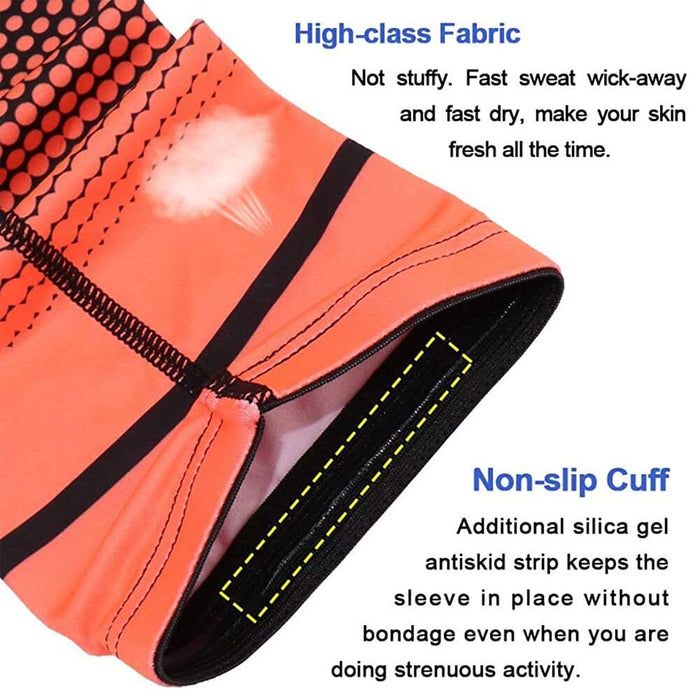 1 Pair Uv Sun Protection Cooling Arm Sleeves for Running