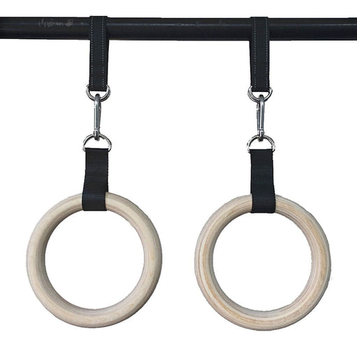 1 Pair Pull Up Wooden Gymnastic Ring Grip With Straps