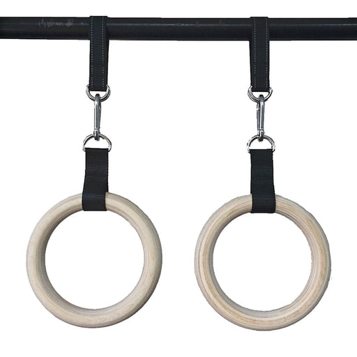 1 Pair Pull Up Wooden Gymnastic Ring Grip with Straps