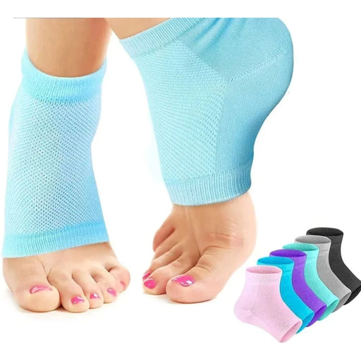 1 Pair Silicone Gel Heel Pad Socks With Invisible Height