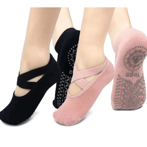 1 Pair Non - slip Grips & Straps Yoga Socks For Women