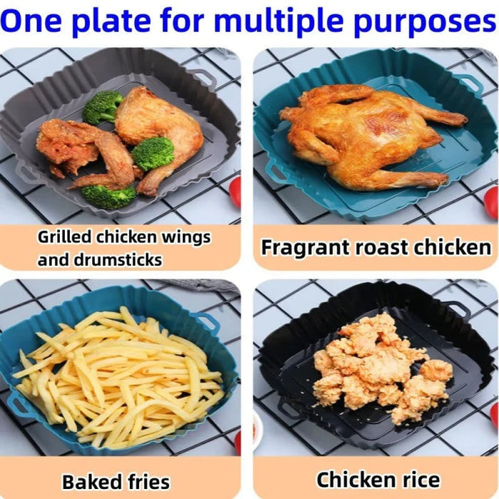 1 Pc Silicone Air Fryer Oven Baking Oilless Tray