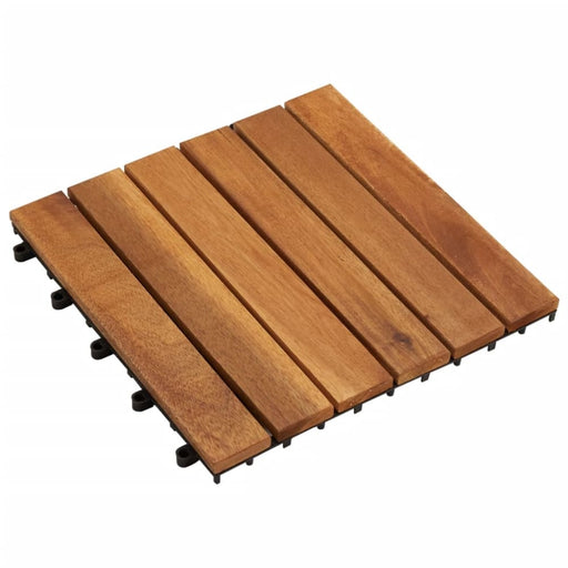 10 Pcs Acacia Decking Tiles 30 x Cm Vertical Pattern Aopna