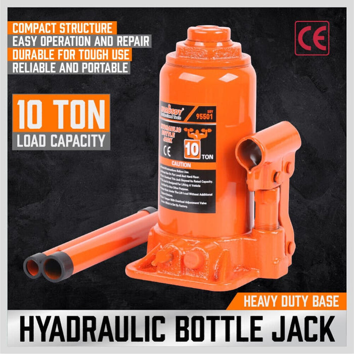 10 Ton Hydraulic Bottle Jack W/safety Valve Car Van Truck